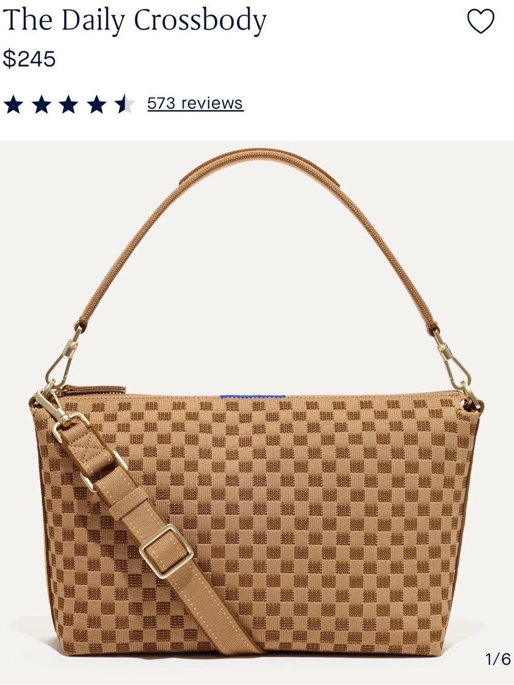 The Daily Crossbody — Tan Checkered Women’s Bag